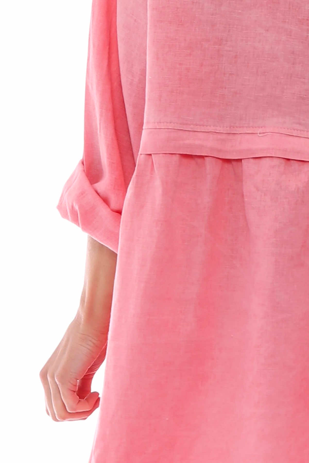 Maisie Washed Linen Tunic Coral