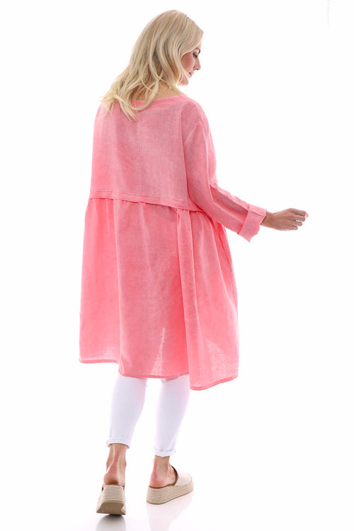 Maisie Washed Linen Tunic Coral - Image 6