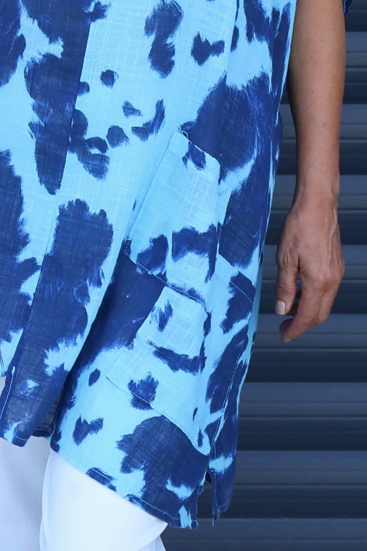 Naima Print Top Kingfisher