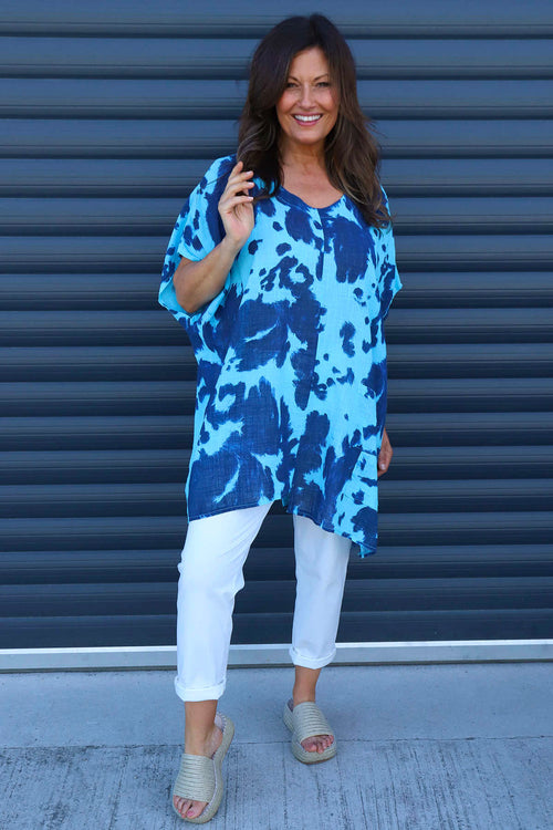 Naima Print Top Kingfisher - Image 2