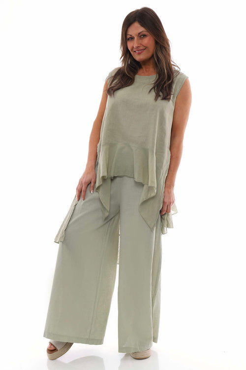 Judith Linen Trousers Khaki - Image 8