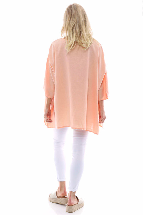 Thea Washed Linen Top Coral - Image 6
