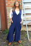 Alexia Needlecord Jumpsuit Navy