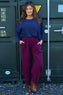 Maddie Needlecord Trousers Burgundy