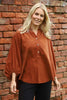 Keely Button Needlecord Top Burnt Orange