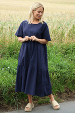 Nova Linen Dress Navy Navy - Nova Linen Dress Navy