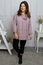 Clarina Cowl Neck Cotton Top Mauve