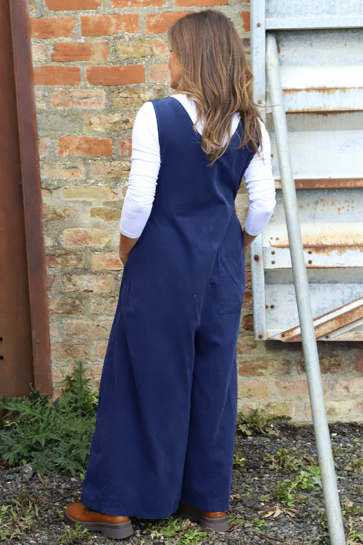 Alexia Needlecord Jumpsuit Navy