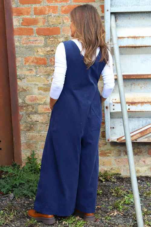 Alexia Needlecord Jumpsuit Navy - Image 4