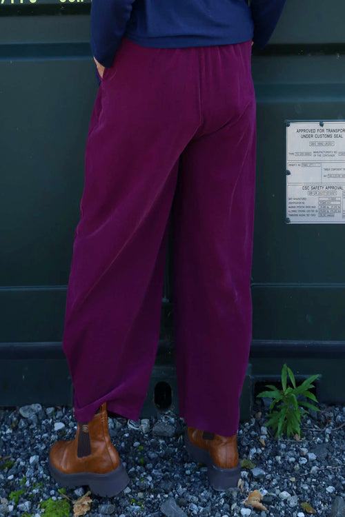 Maddie Needlecord Trousers Burgundy - Image 4