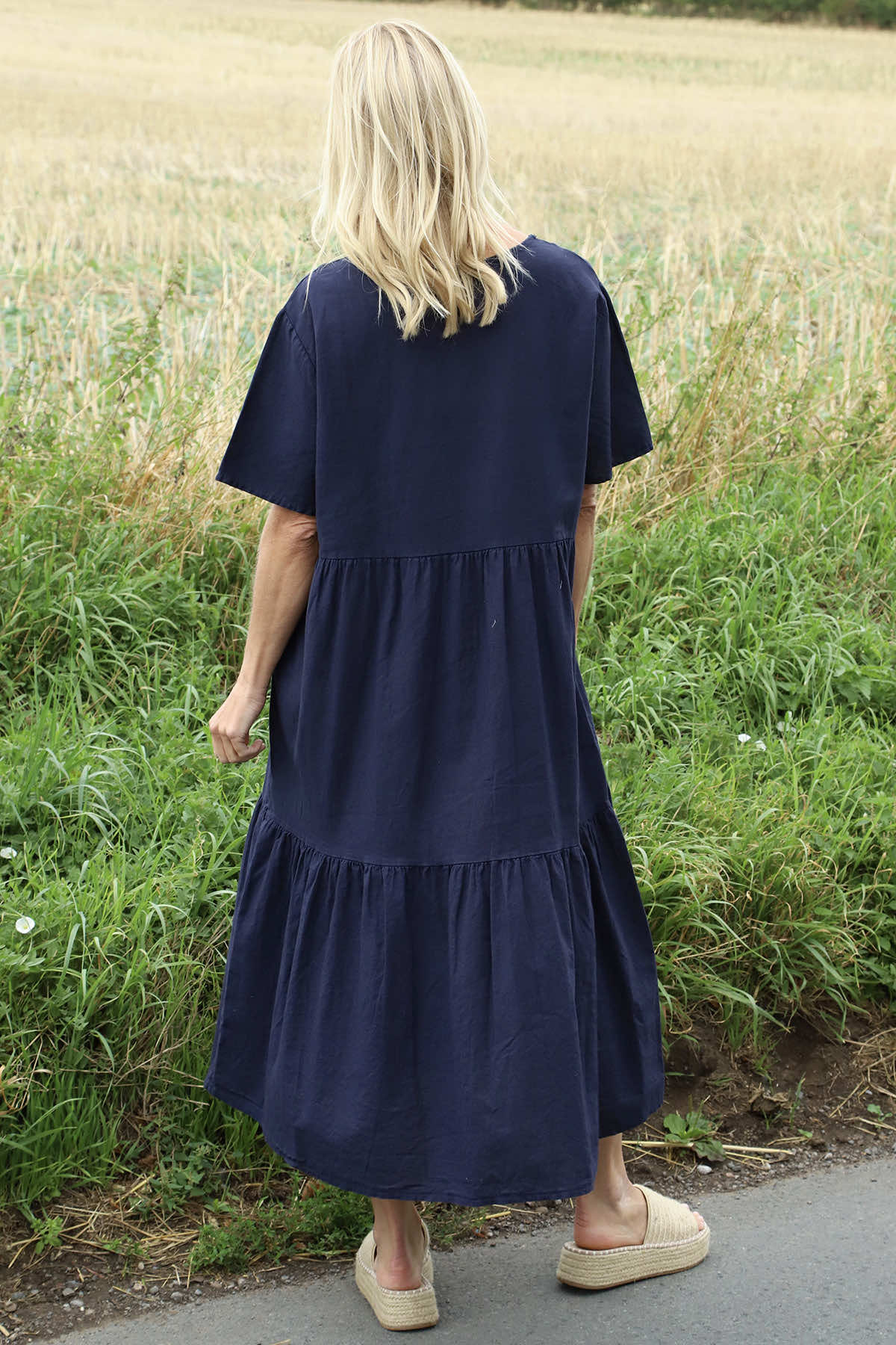 Nova Linen Dress Navy