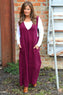 Alexia Needlecord Jumpsuit Burgundy