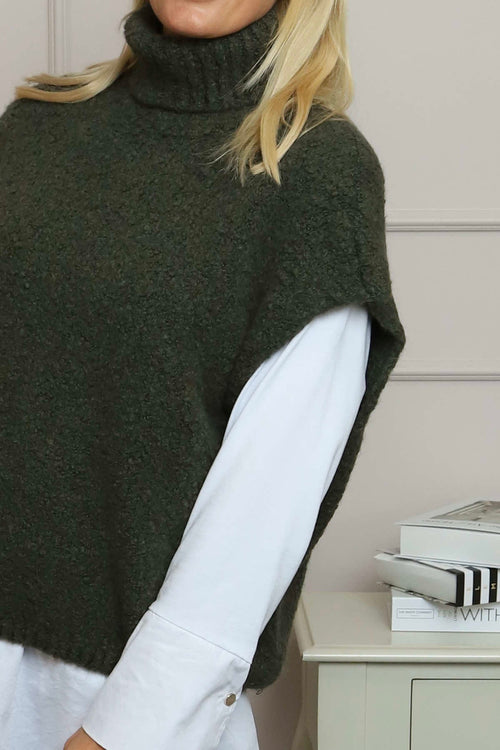 Sorelle Roll Neck Knit Top Khaki - Image 3