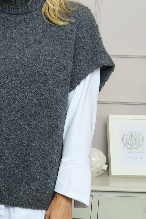 Sorelle Roll Neck Knit Top Mid Grey - Image 3