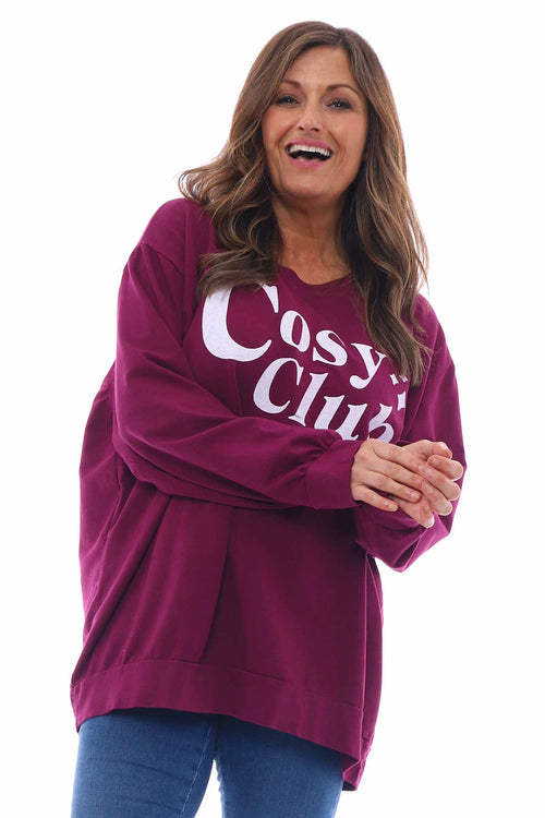 Cosy Club Cotton Sweatshirt Berry