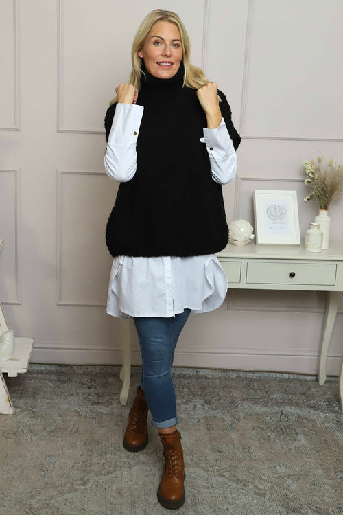 Sorelle Roll Neck Knit Top Black - Image 2