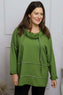 Clarina Cowl Neck Cotton Top Olive