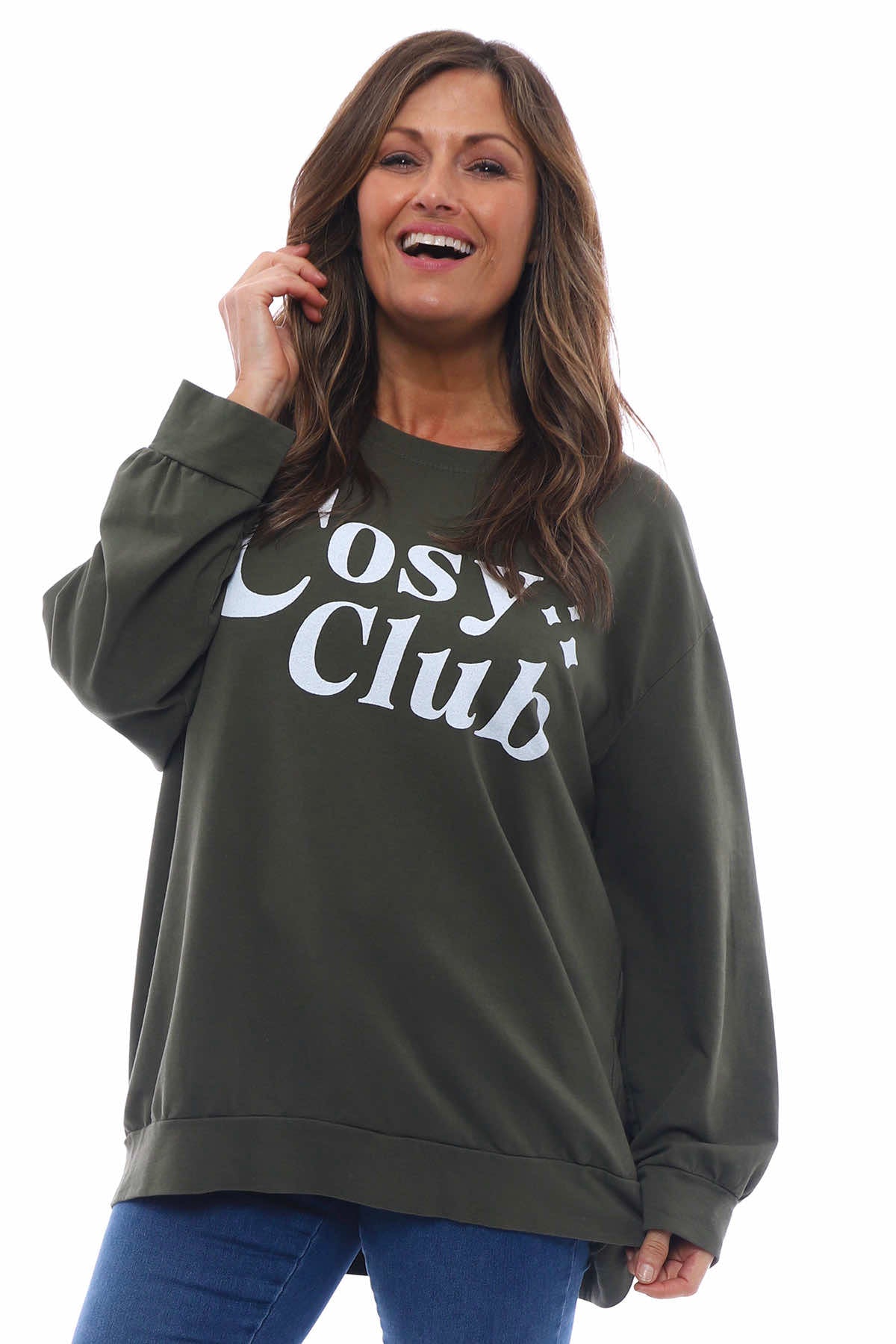 Cosy Club Cotton Sweatshirt Dark Khaki