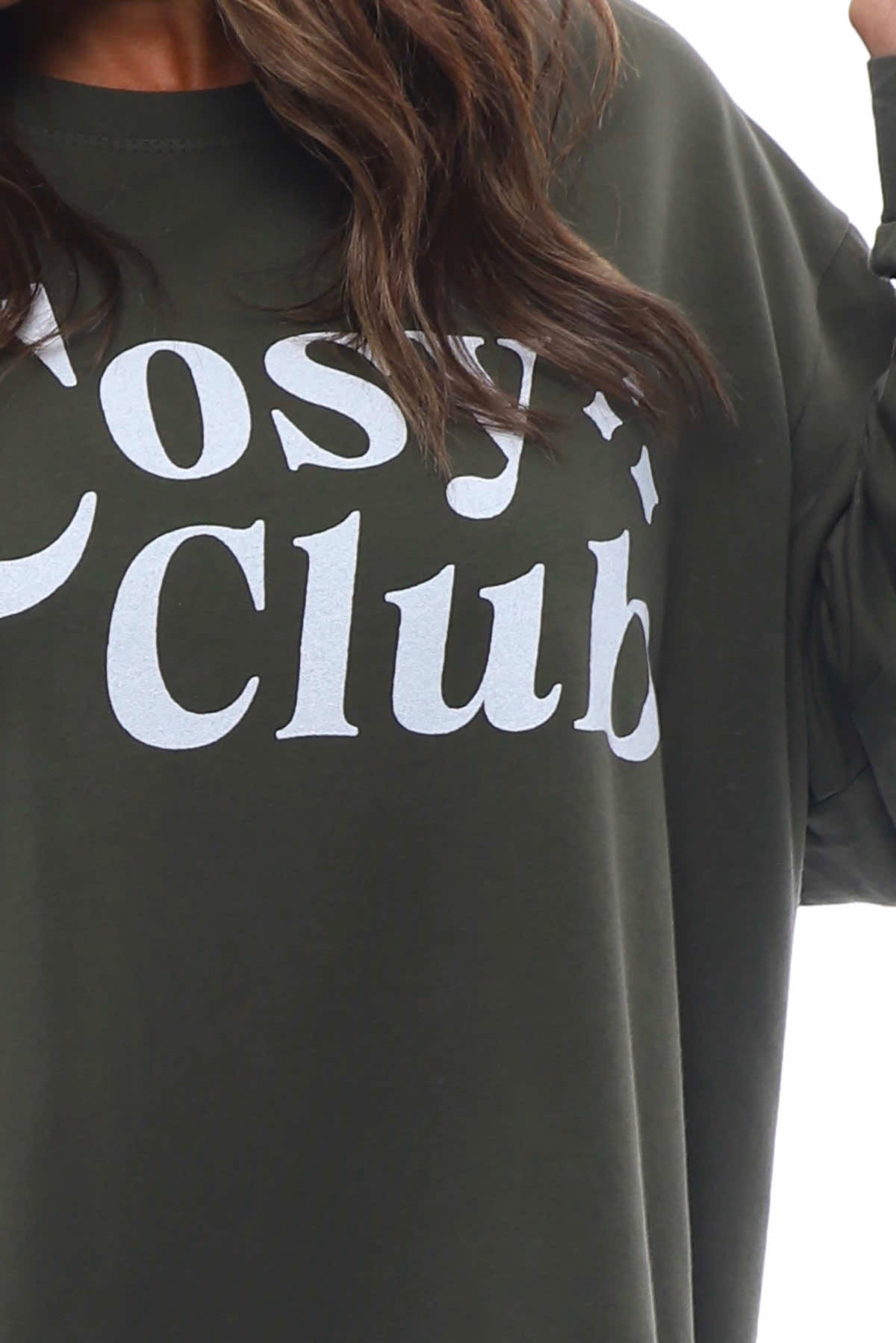 Cosy Club Cotton Sweatshirt Dark Khaki