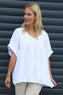 Ravello Crinkle Cotton Top White