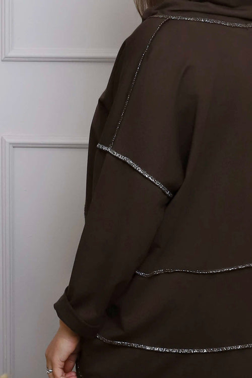 Clarina Cowl Neck Cotton Top Cocoa - Image 3