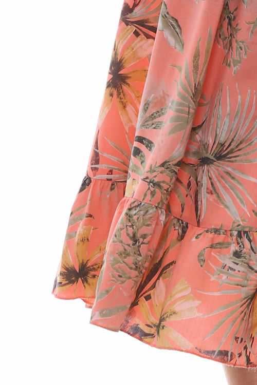 Ellery Botanical Print Dress Coral - Image 3