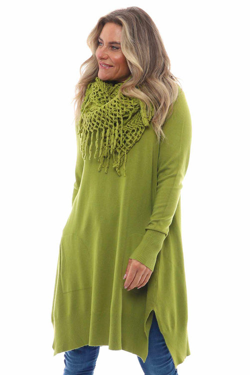 Skewsby Scarf Tunic Lime