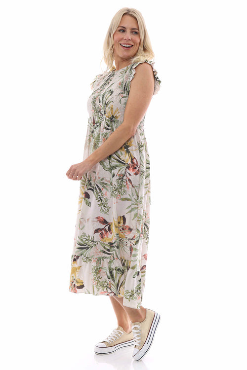 Ellery Botanical Print Dress Stone - Image 4