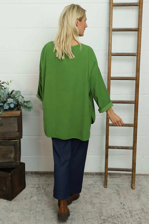 Selene Needlecord Pocket Top Green - Image 4