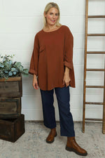 Selene Needlecord Pocket Top Burnt Orange Burnt Orange - Selene Needlecord Pocket Top Burnt Orange