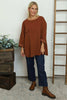 Selene Needlecord Pocket Top Burnt Orange