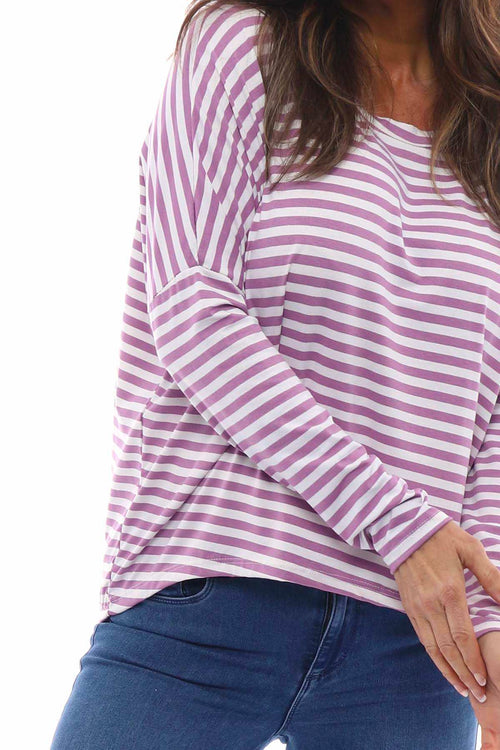 Basic Stripe Sweat Lilac - Image 2