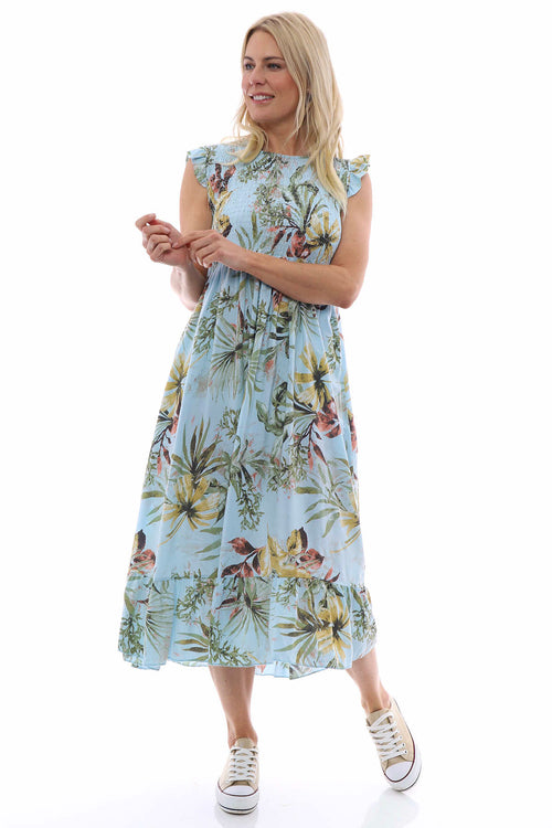 Ellery Botanical Print Dress Light Blue - Image 4
