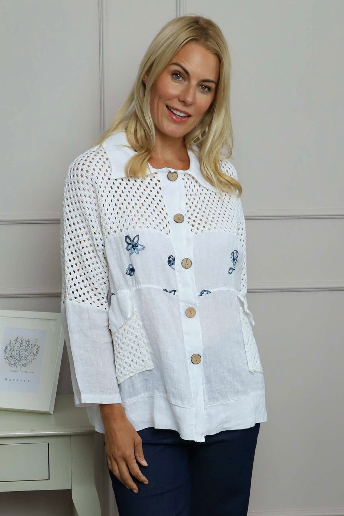 Orlanda Linen Jacket White