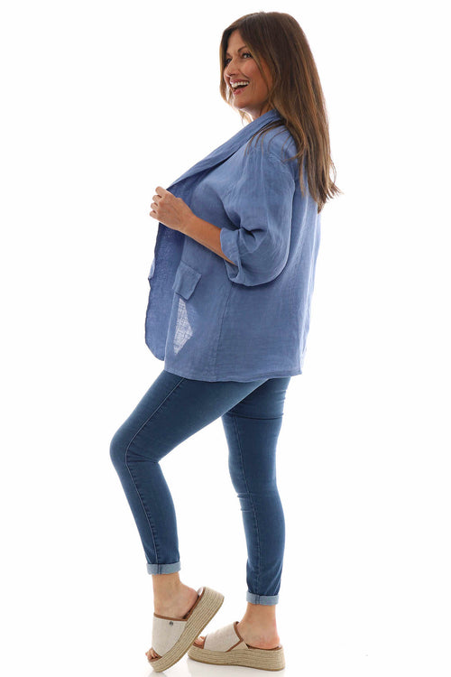 Becklyn Linen Jacket Blue - Image 7