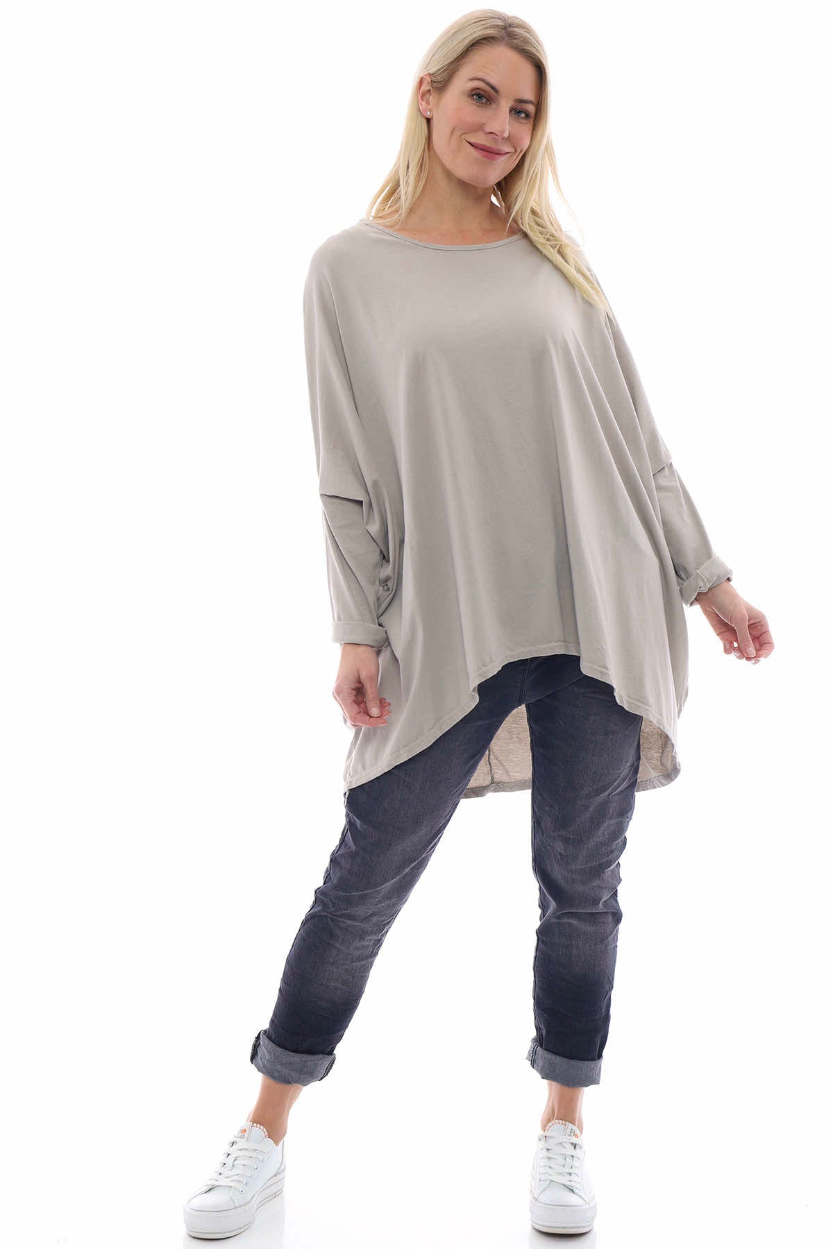Slouch Jersey Top Stone