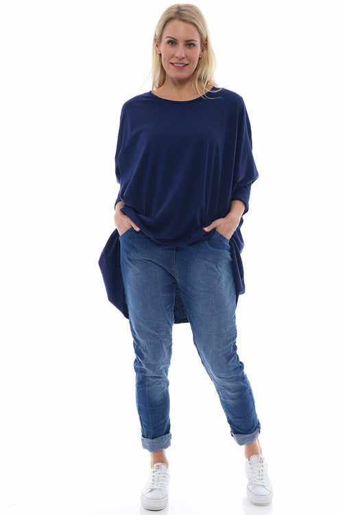 Slouch Jersey Top Navy - Image 6