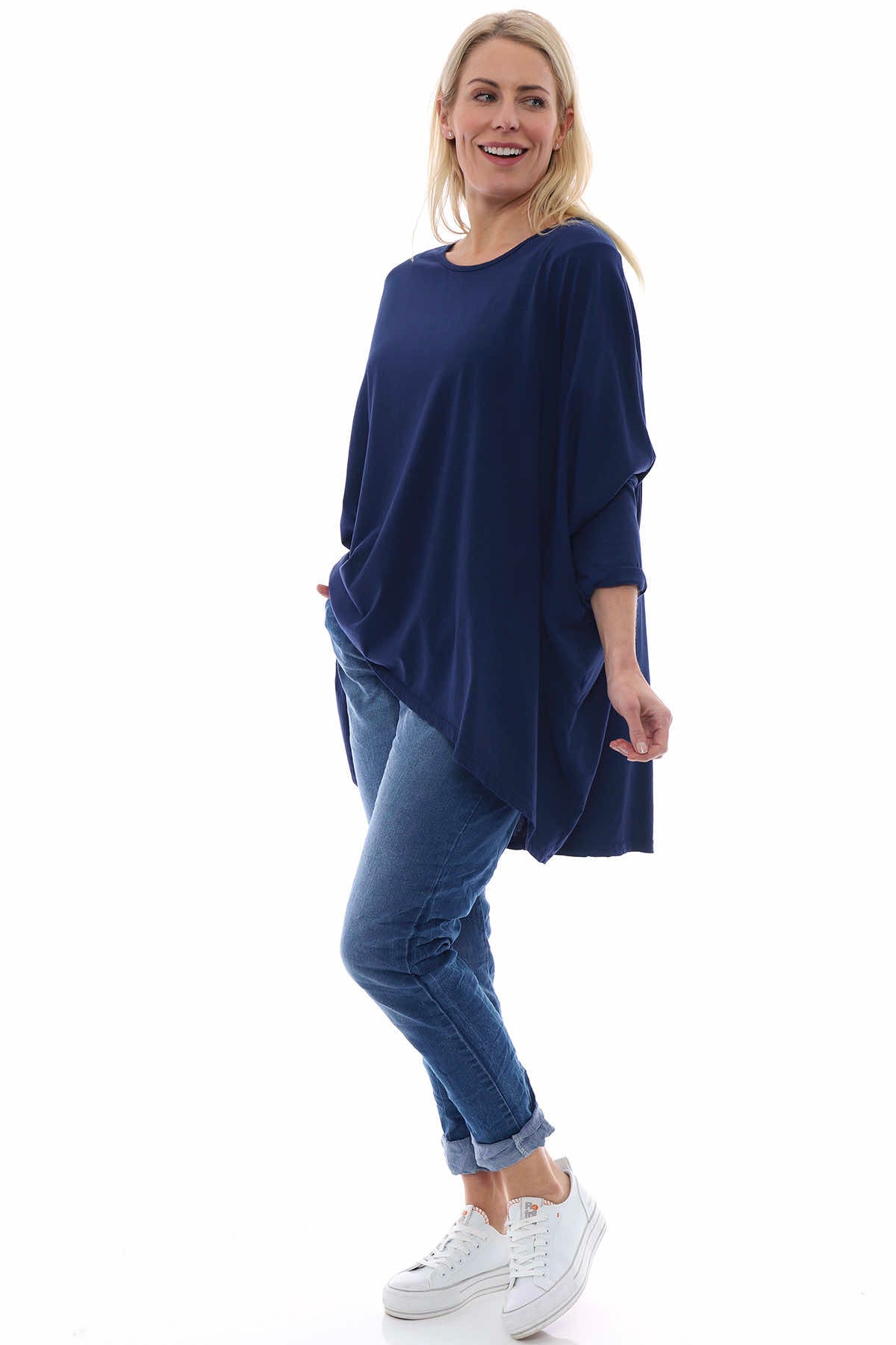 Slouch Jersey Top Navy