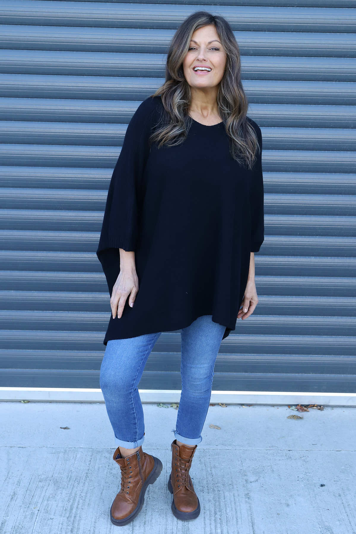 Saffron Knitted Jumper Black