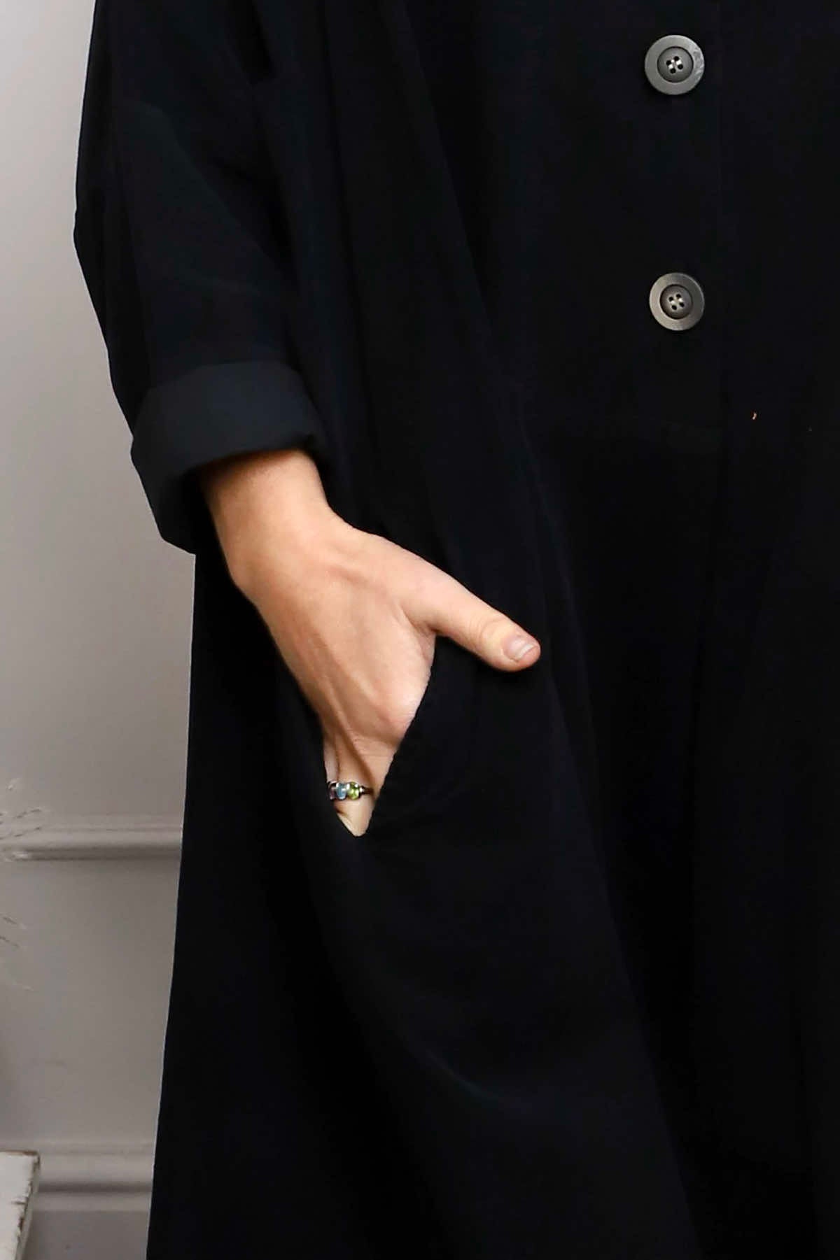 Amina Needlecord Dress Black