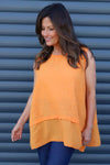 Perla Sleeveless Cotton Top Orange