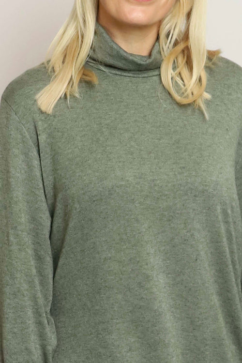 Lillian Polo Neck Jumper Khaki - Image 3
