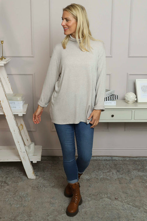 Lillian Polo Neck Jumper Stone