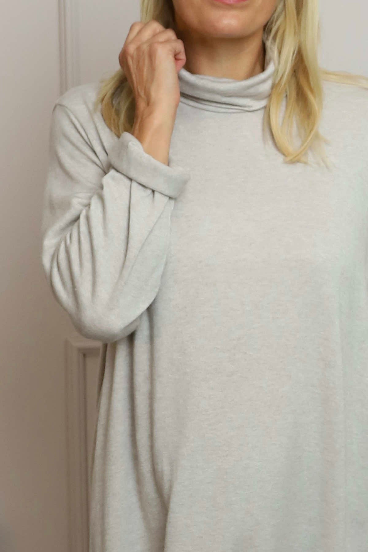Lillian Polo Neck Jumper Stone
