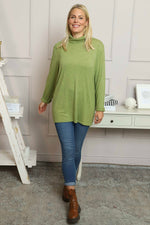 Lillian Polo Neck Jumper Green Green - Lillian Polo Neck Jumper Green