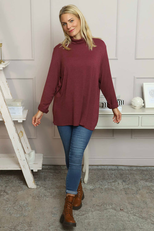 Lillian Polo Neck Jumper Burgundy