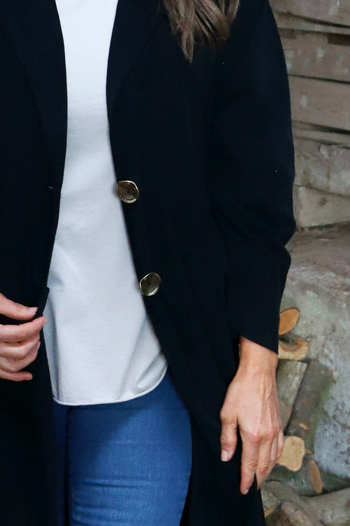 Meryl Long Needlecord Jacket Black - Image 3