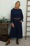 Eudora Belted Needlecord Dress Navy