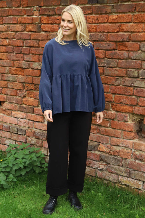 Geraldine Needlecord Top Navy - Image 2