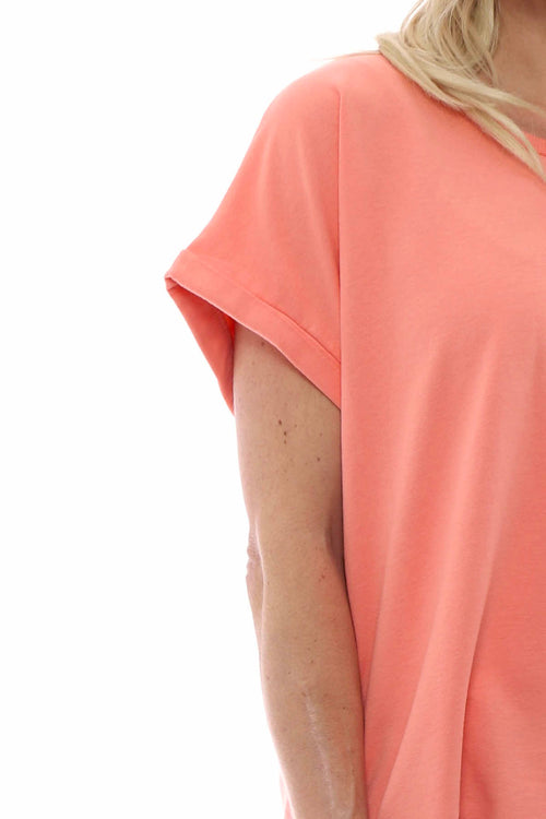 Rebecca Rolled Sleeve Top Coral - Image 4